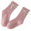 Mädchen Pink Mid-Calf-Socken mit Perlen-Bogen, Baumwolle, 14-16cm 1