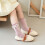 Mädchen Pink Mid-Calf-Socken mit Perlen-Bogen, Baumwolle, 14-16cm 4