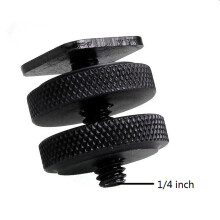 Adattatore 1 Set Metal Pro 1/4 di pollice con doppio dado su treppiede con scherpa flash a vite