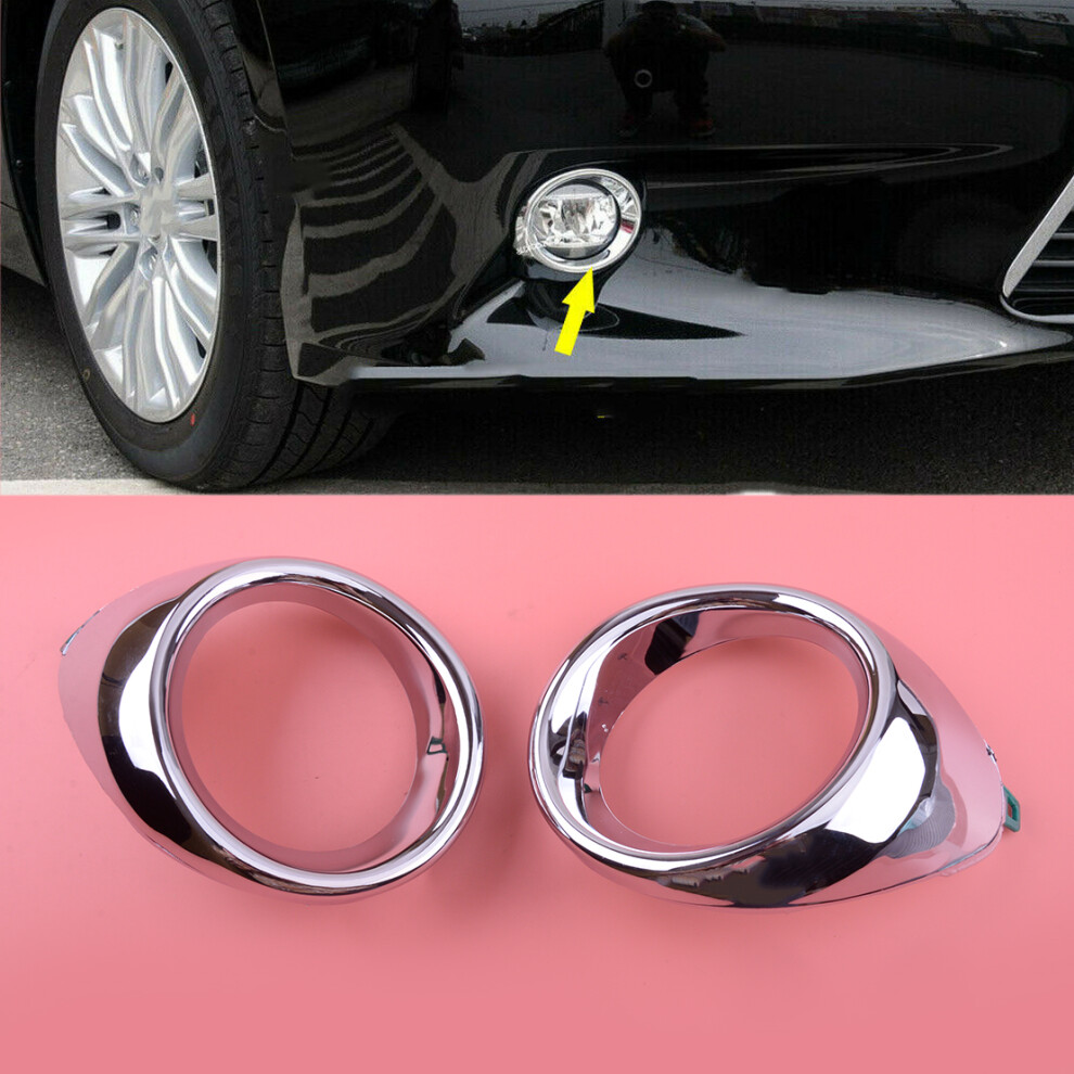 1 Pair 81482-33050 81481-33040 Car Chrome Front Left&Right Fog Lamp Bezel Cover Trim Fit For Lexus Es300h Es350 2013-2015 Light 6935161454932