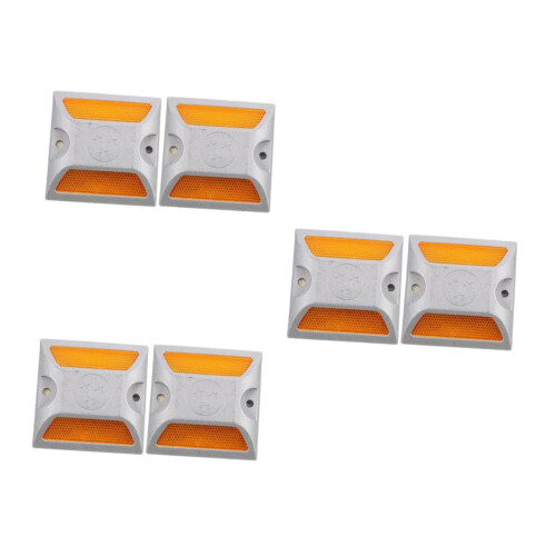 Reflective Driveway Markers Durable Aluminum Roadside Reflectors For Safe Navigation Intersections Tunnels 3 Sets Pack