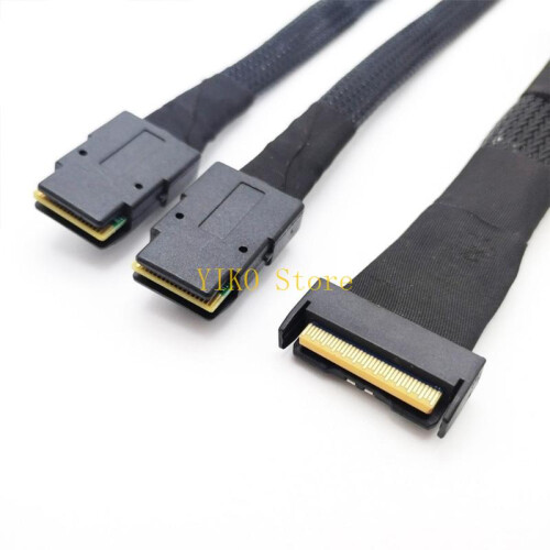 K32C Υψηλής Ταχύτητας MCIO 8i 74P Αρσενικό σε 2xSFF 8087 Αρσενικό Καλώδιο Ε 2