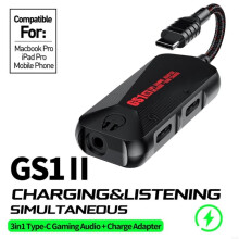 K32C GS1 Chicken Game Phone Soundkarte 3-in-1 Spiel-Soundkarte mit Adapter Typ-C bis 3,5 mm schnell