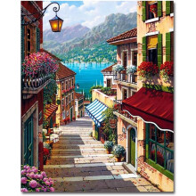 Landscape Paint By Number, Canvas Wall Art With High-Quality Brushes And Acrylic Paint, Ready To Hang Diy Oil Painting For Gift
