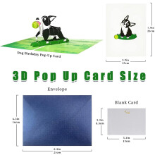 Indviklet pop-up-kort med Boston Terrier og 3D-design, lykønskningskort i levende farver med kunstpapir til mors dag, fars dag, velegnet til alle