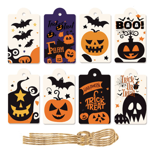 Ετικέτες Kraft με θέμα το Halloween, 80 τεμάχια ανθεκτικές ετικέτες Kraft για εύκολο