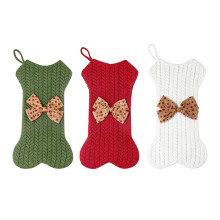 Conjunto de meias de Natal infantis em material macio, com formato de osso, presentes de Natal personalizados para animais de estimação, 3 unidades