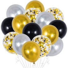 Decorazioni per feste in oro nero, palloncini con coriandoli per divertimento al chiuso e all'aperto, materiale di alta qualità che offre sicurezza