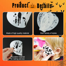 Reusable Makeup Templates, Washable And Reusable For Extensive Use Surfaces, 24 Pieces High Quality Pet Plastic Body Art Painting, Face Paint