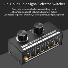 6-in-1 Audio-Signal-Auswahlschalter, 6 Kanäle, Metall, 131*58*45mm