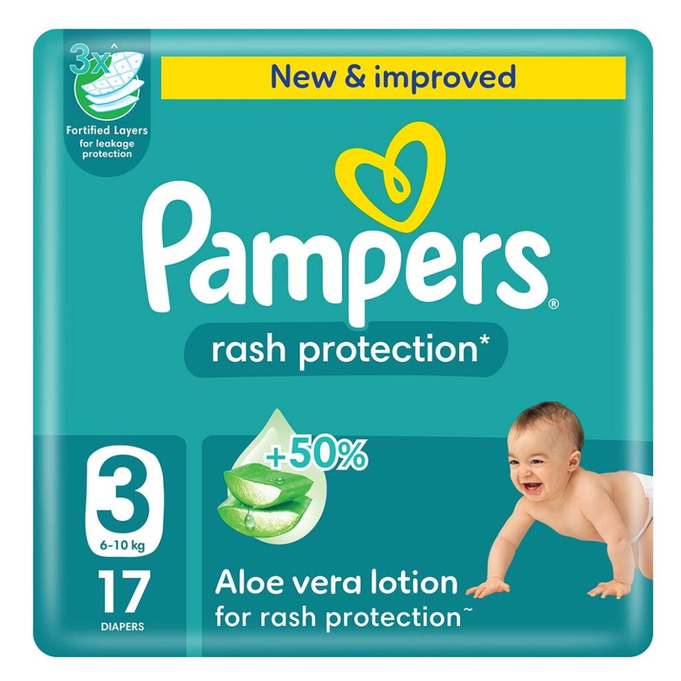 Pampers Size 3 Diapers 6-10Kg | 17 Count Rash Protection Pack