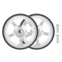 60mm Easy Wheels for Folding Bikes Compatible with Brompton and 3Sixty, Silver with Screws Included