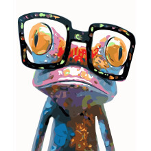 Happy Frog with Glasses, Quality Materials Northern Tree Painting by Number Kit for Adults & Kids, 16X20inch 40*50cm Unframed Linen Canvas with Acryli