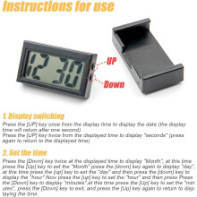 Mini Car Clock with LCD Time Display, Large Digital LCD Display High Definition Screen Clear Visibility Automotive Digital Watch, Strong Adhesive Two