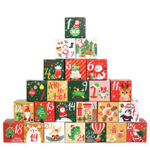 Caixas de presente vazias para a contagem regressiva do Natal, kit de calendário do advento faça você mesmo, resistente e bonito, perfeito para