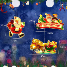 Christmas Window Decorations, Battery Powered Warm White Light, Easy Installation & Durable PVC Material Ideal Christmas Gift For Indoor Home Bedroom