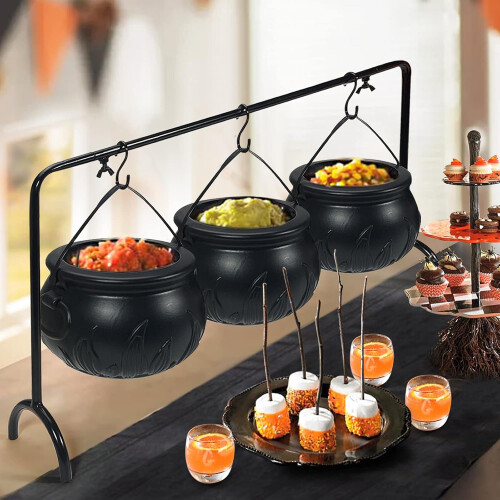 Διακοσμήσεις για πάρτι Halloween, ανθεκτικά πλαστικά μπολ σερβιρίσματος μαγισσών 1