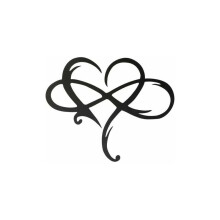 Placă elegantă cu inimă infinită, semn cu inimă din oțel inoxidabil cu design unic pentru utilizare în interior și exterior, decor de perete