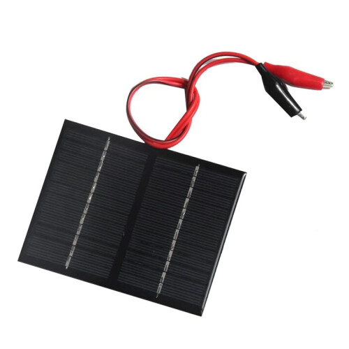 12V 1.5W Solar Panel with Clip Charging Battery System Polycrystalline Solar Panel for Small Power Appliances