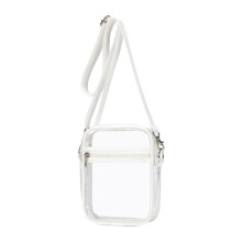 Durchsichtige Tasche mit Stadionzulassung, Durchsichtige GeldböRse mit Verstellbarem Schultergurt für Outdoor-Sportarten, Weiß