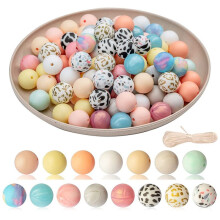 15 mm Silicone Beads, DIY Keychain Necklace Bracelet Round Beads, for Jewelry Necklace Home Decor DIY Supplies