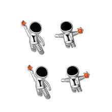 4Paare Damen Ohrstecker Astronaut Mehrfarbig Elegant Langlebig