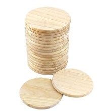 40Pcs Solid Wood Veneer Handmade Veneer Painting Wood Plank Material Handmade Coasters for DIY Painted Wood Carving