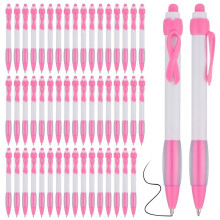 50 Pcs Ribbon Pens Bulk, Black Ink Retractable Ballpoint Pens for Office Supply Women Girls Gift
