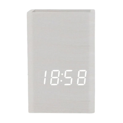 Pen Holder Clock LED Electronic Clock Desktop Pen Holder Student Stationery Voice Controlled Electronic Clock D