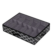 Under Bed Shoe Storage Box Drawer Organizer for Shoe Storage Foldable Box for 12 Pairs of Shoes,Black(A)