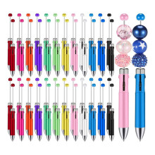 50 BolíGrafos de PláStico con Cuentas una Granel, Bonitos BolíGrafos Multicolores con Cuentas de 1,0 Mm, BolíGrafos con Cuentas 4 en 1 para Hacer