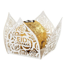 50 St Eid Mubarak Dekoration Choklad Omslag Papper Godis Mat Fack Box Ramadan Kareem Islamiska Muslimska Party Supplies,B