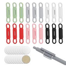 18Pcs Magnetic Pen Pencil Holder, Adjustable Silicone Magnetic Holder & Stainless Steel Patches Pen Organizer