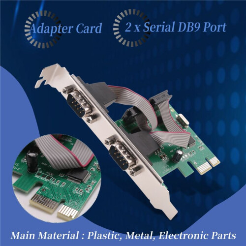 PCI-E PCI Express doppio DB9 seriale RS232 2 porte controller adattatore carta verde 2