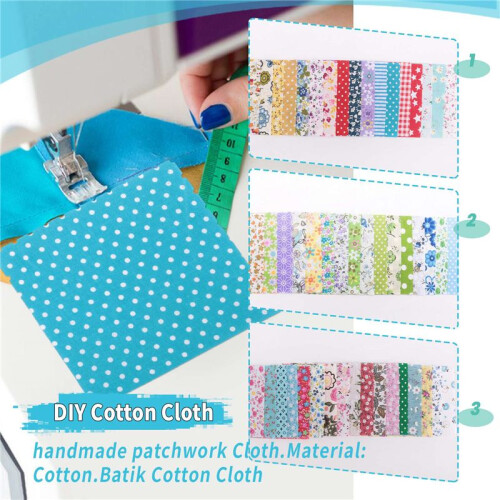 Fabric Patchwork  Cotton Material Batiks Mixed Squares Bundle, 10 x 10cm, 50-Pack 2