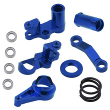 Aluminum Steering Bellcranks and Servo Saver Set with Bearings for 1/10 Slash 4X4 Hop- Upgrade Parts Navy