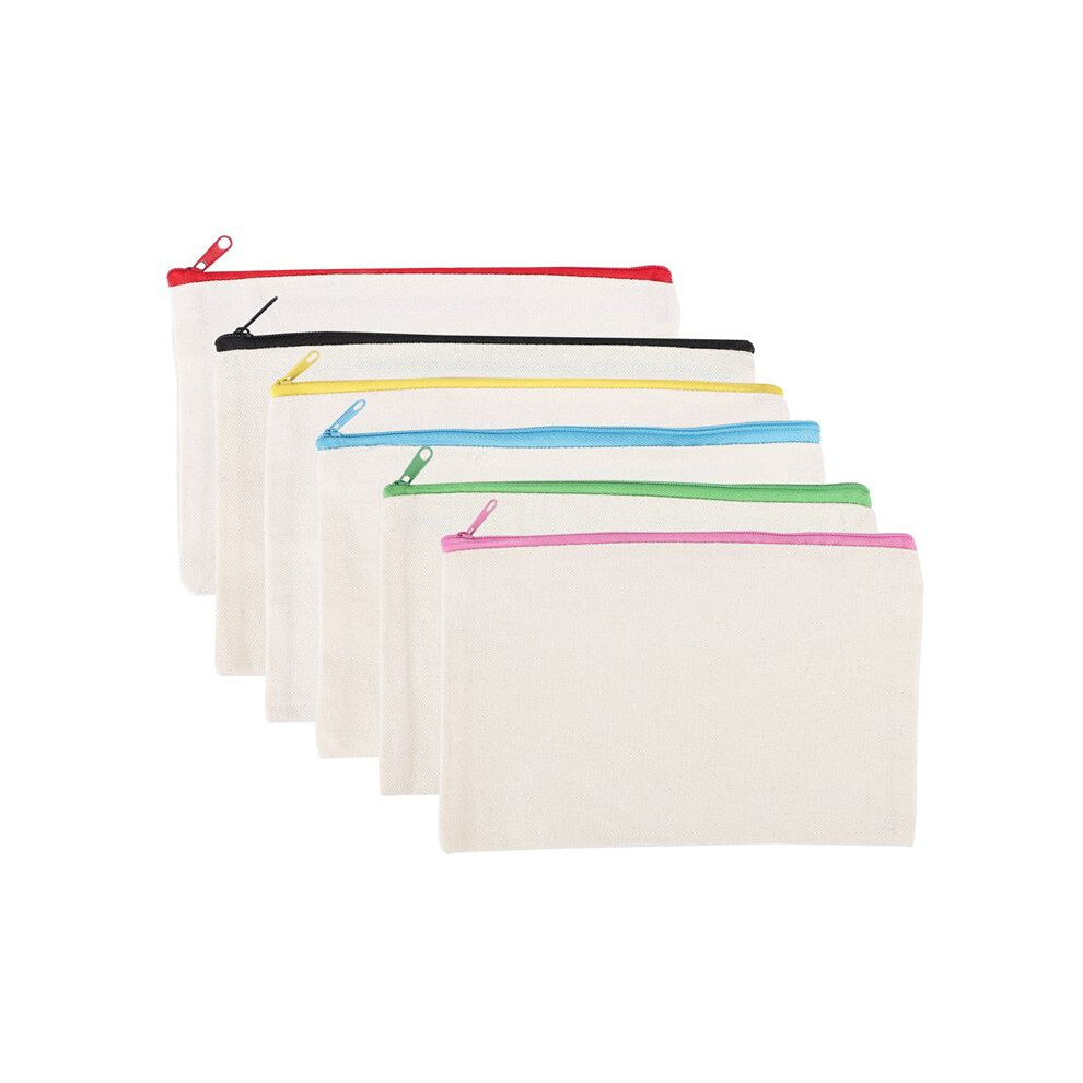 12Pcs Multipurpose Cosmetic Bag Makeup Pouches with Zipper Canvas Bag Pencil Pouch Travel Toiletry Bag for DIY Design