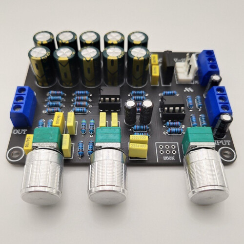 Dual NE5532 Replaceable Tone Preamp Board Audio Treble Bass Adjustment Equalizer Preamplifier Tone Control Preamplifier 2