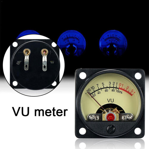 VU Level Meter TR-35 500 VU Meter Panel Mechanical Pointer Type Audio Level Meter White LED 2.8-3.8V 20MA 1