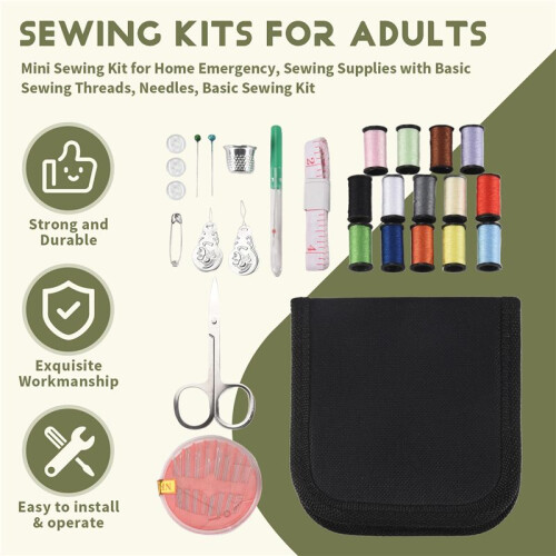 Sewing Kit,  Sewing Kit for Home Emergency, Sewing Supplies with Basic Sewing Threads, Needles, Basic Sewing Kit 1