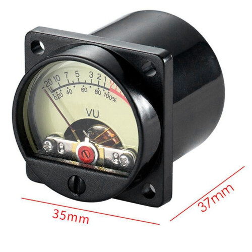 VU Level Meter TR-35 500 VU Meter Panel Mechanical Pointer Type Audio Level Meter White LED 2.8-3.8V 20MA 2