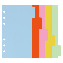 10 Sets A6 Subject Dividers Paper Sheet, Punched File Card Dividers,Tabbed Index Divider for Notebook Insert Planner