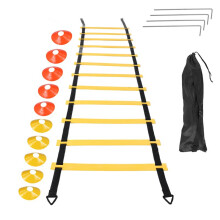 Sport Speed Agility Training Set 12 Disc Cones 4 Steel Stakes och Agility Stege för Fotboll Basket Rugby Track