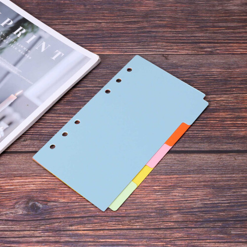 10 Sets A6 Subject Dividers Paper Sheet, Punched File Card Dividers,Tabbed Index Divider for Notebook Insert Planner 2