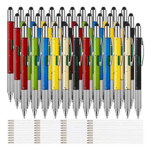 36 Pieces 6-in-1 Multitool Ballpoint Pens Gift Too