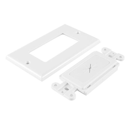 2 Pack Flexible Rubber Wall Grommet Insert with Decorator Wall Plate, 1-Gang Pass Through Plate for Low-Voltage Cables 2