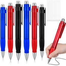 6 Pcs Pens Jumbo Pen Bulk with Refills Extra Large Ballpoint Pens Black Ink Fat Pens Pen Oversize Retractable