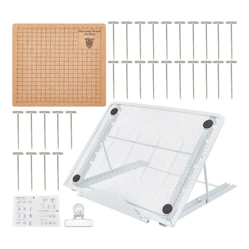Conjunto de Placa de Renda de 8X8 Polegadas Placas de Renda e Alfinetes com Suporte Ajustável Ferramentas de Renda Suprimentos Placa Assistente de