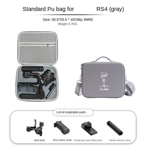 Carrying Case Storage Box for   4 Gimbal Stabilizer Accessories Handbag Hard Shell Shoulder Bag Grey 2