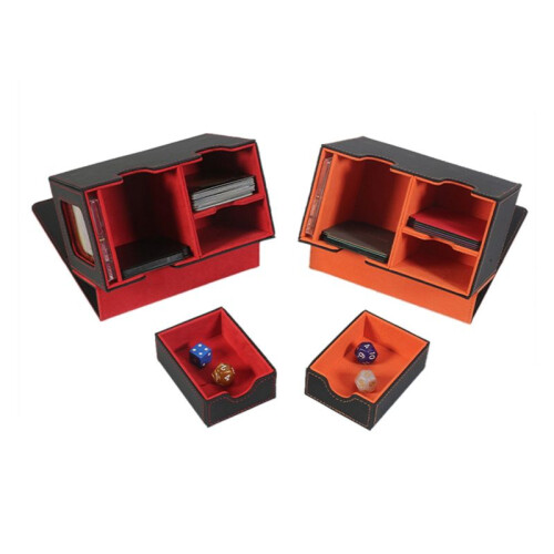 Card Deck Box Card Display with Dice Tray Deck Box Deck Box Holding 160+ Trading Card Storage Box Deck Box Red 2
